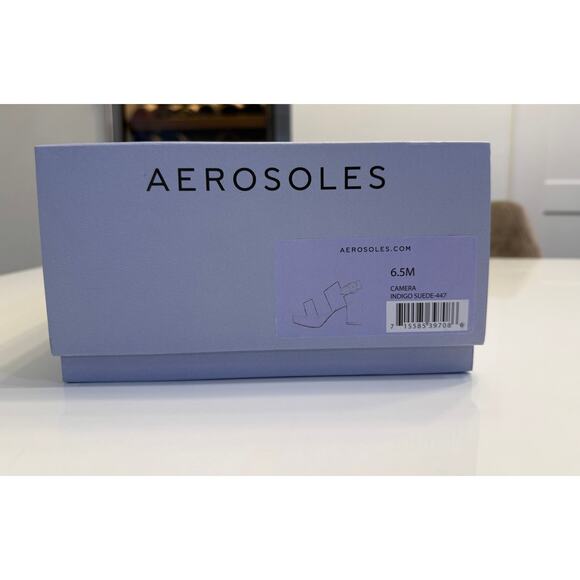 Aeorsoles Camera Light Blue (Indigo) Suede Platform Sandals Size 6.5M NIB π‘β¨π - Picture 6 of 15